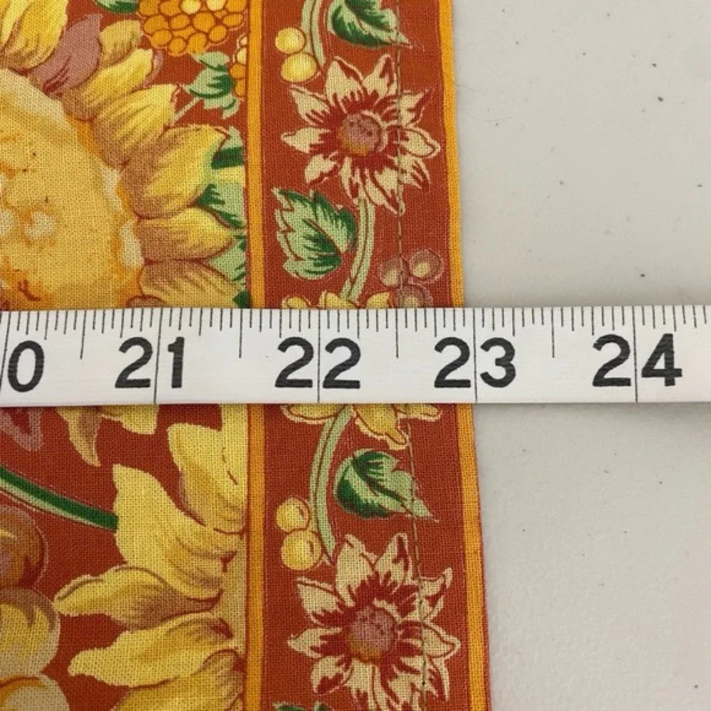 Vtg Handmade Sunflower Cloth Napkin SET‎ of 5 Fall Harvest Autumn 23 x 23